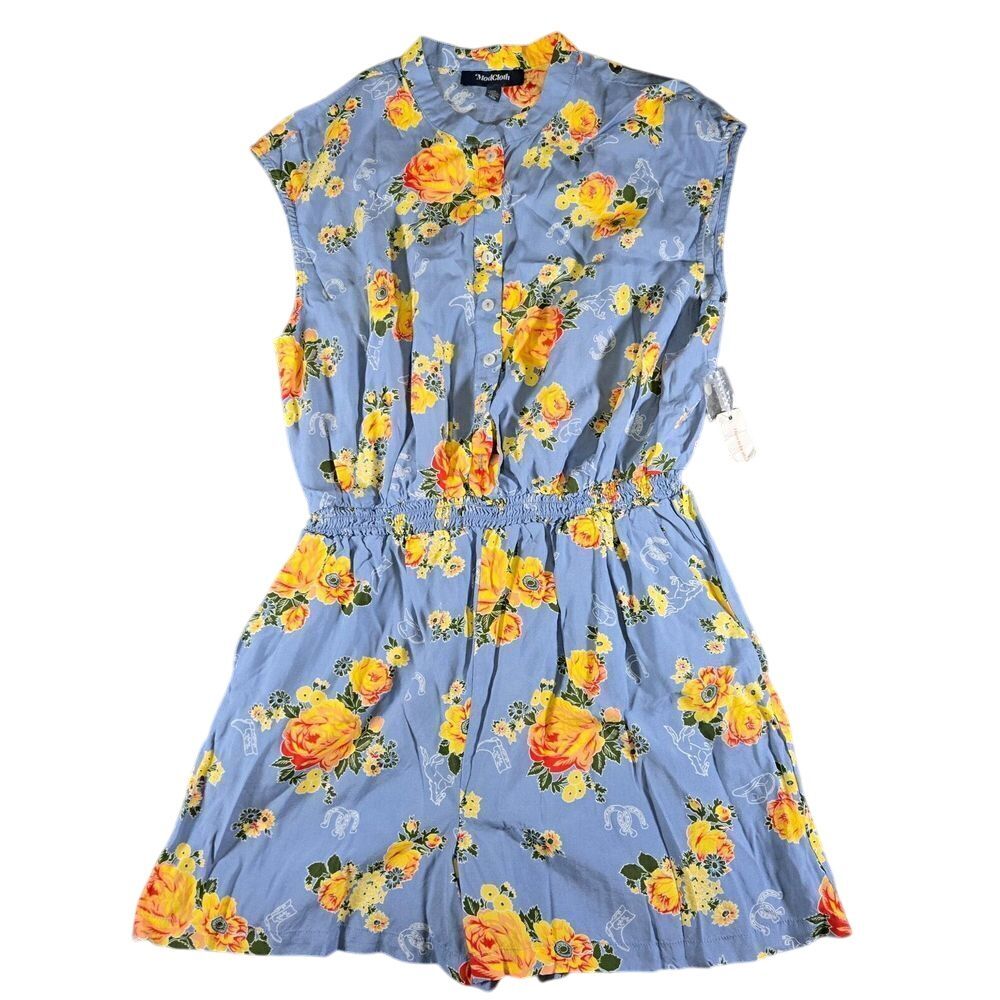 Modcloth Tennessee Rose Floral Short Romper Size XL Cowgirl Western Whimsy Horse